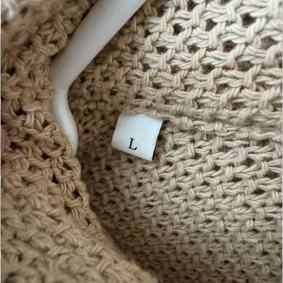 Sandro Tan Mesh Long Sleeve Shirt in Large - Picture 4 of 10